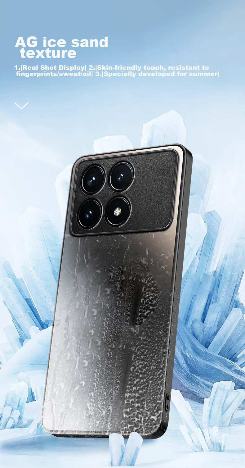 Чехол HotFire AG Frosted для Xiaomi Redmi K70E, противоударный, анти-отпечатки, графитовый черный