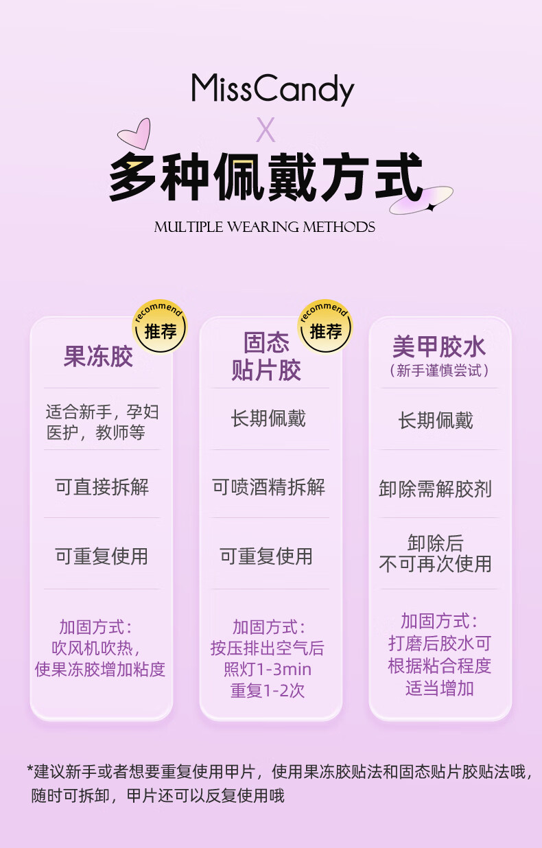 糖果小姐（Miss Candy）一秒穿戴可拆卸秋冬显白超短T美甲贴片 奶油蜜桃SG020-S码