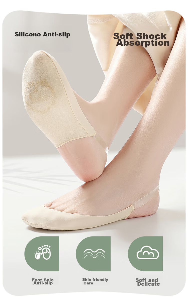 Носки LangSha, женские, летние, тонкие, невидимые, с хлопковой подушечкой, для туфель на высоком каблуке, 6 пар