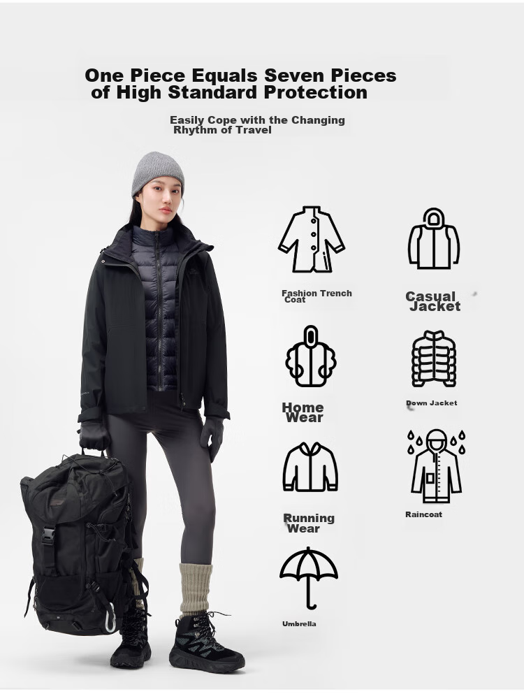Мужская куртка Pelliot Mountain Classic 2.0, трехслойная, для осени и зимы, с утеплителем из гусиного пуха, черная, размер M
