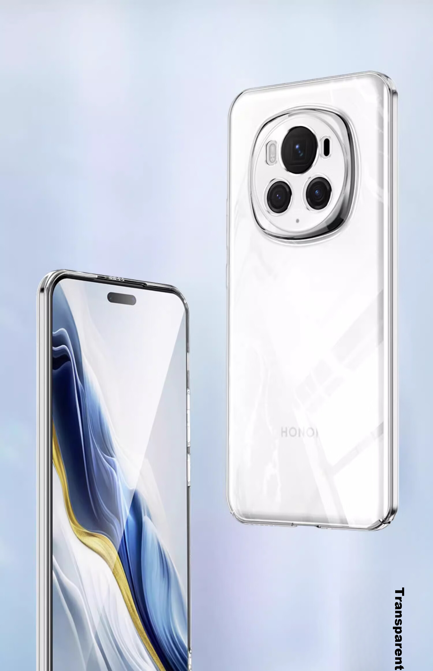Чехол для телефона POZZO для HONOR Magic6 Pro, полностью прозрачный, противоударный, защита от отпечатков пальцев