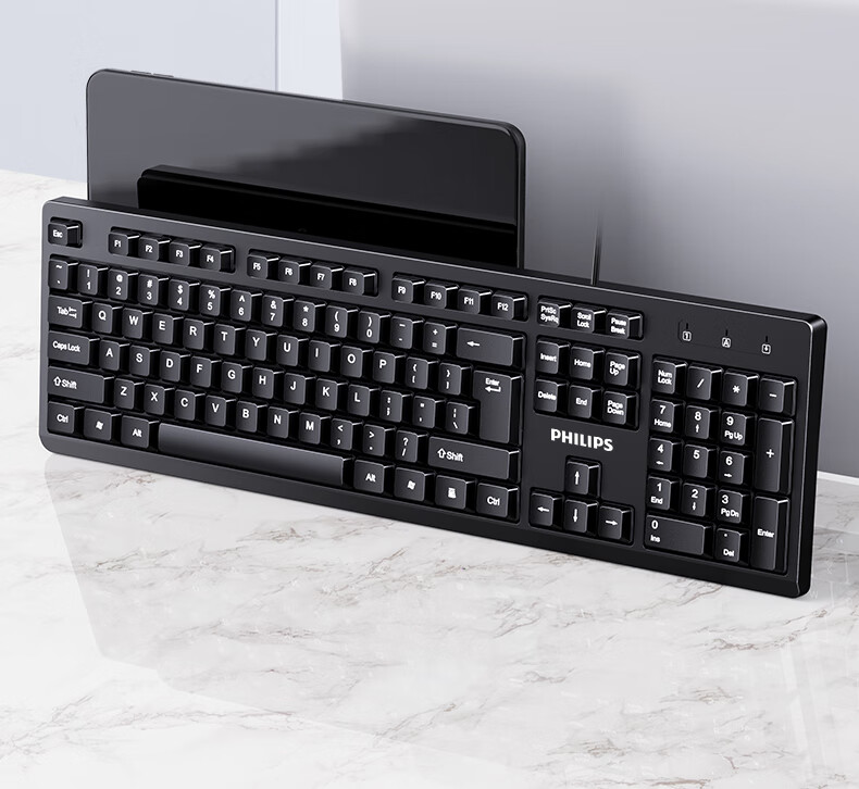 飞利浦(PHILIPS) SPK6234有线键盘 商务办公键盘 笔记本电脑台式机外接键盘 USB键盘 全尺寸 黑色