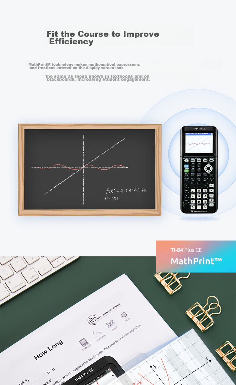 Графический калькулятор TEXAS INSTRUMENTS TI-84 PLUS CE с цветным экраном, для экзаменов SAT/AP