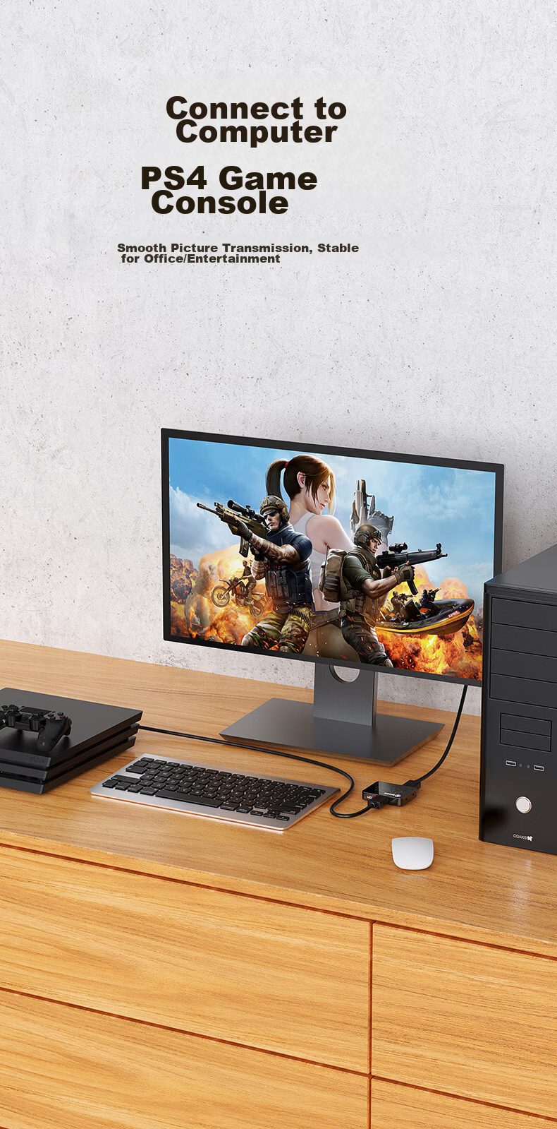 HDMI-разветвитель BIAZE 4K HD, один вход, два выхода, для ноутбука, телевизора, монитора, проектора, зеркальное отображение экрана