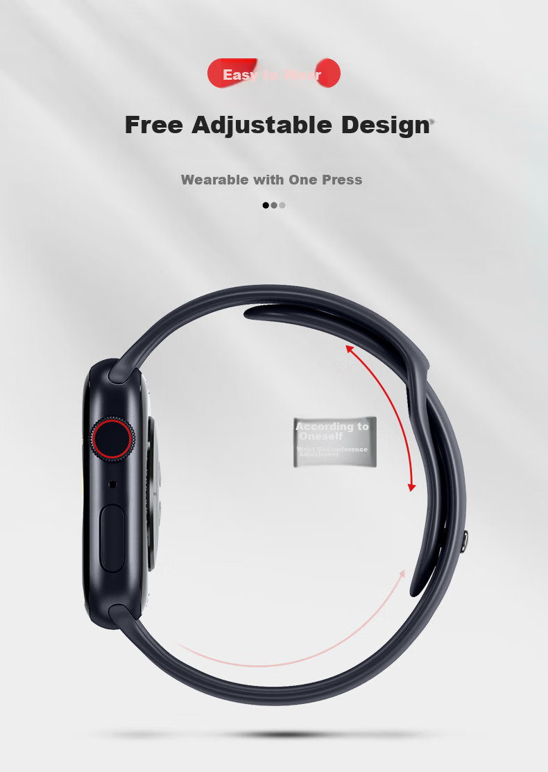 Спортивный ремешок BHO для Apple Watch, дышащий силиконовый ремешок для Apple Watch S11/S10/SE3 Sport Band, IWatch S9/8/7/6/Ultra3/2