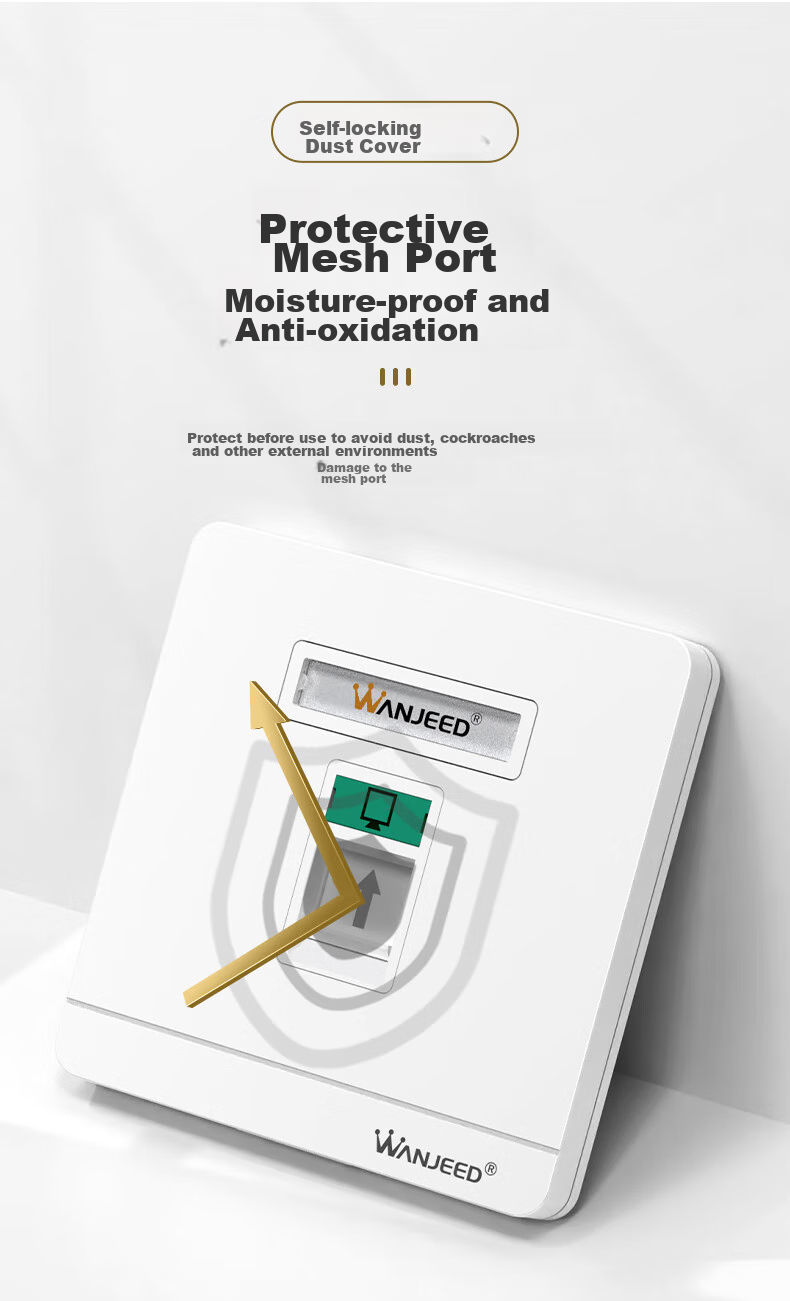 Сетевая розетка WANJEED, универсальный модуль Cat5e/6/7, панель типа 86, одинарный порт, 1-4115