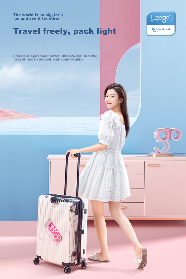 Одноразовое нижнее белье Freego Pure Cotton для женщин, стерилизованное EO, полностью хлопковое, не требует стирки, для беременных, послеродовое, менструальное, для путешествий, белое, размер L, 5 шт.