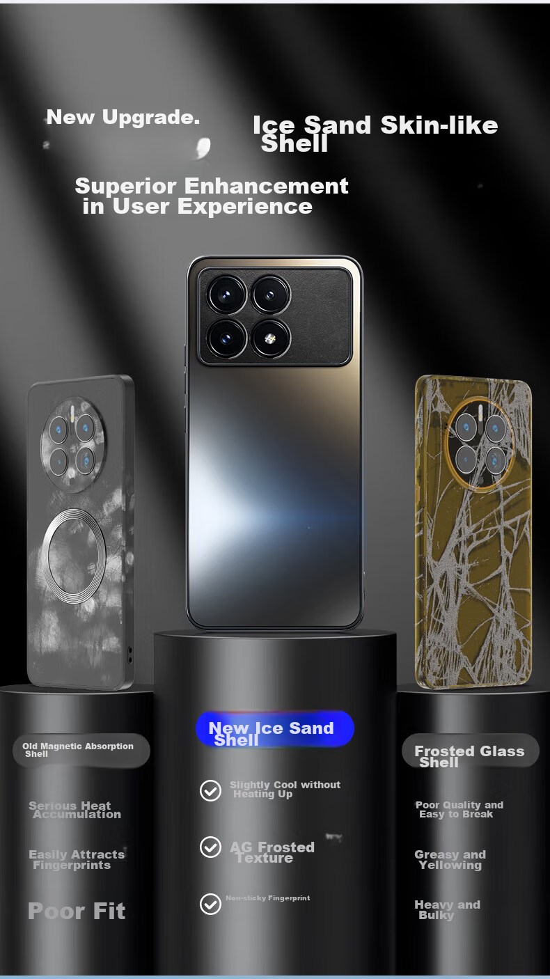 Чехол HotFire AG Frosted для Xiaomi Redmi K70E, противоударный, анти-отпечатки, графитовый черный