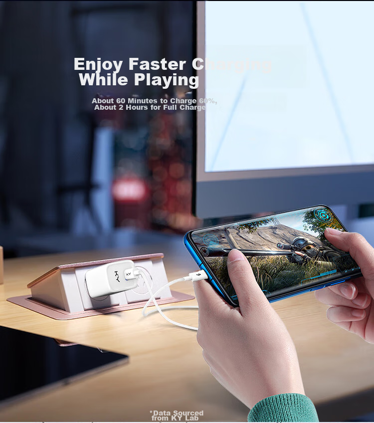 Зарядное устройство KY Kangyou GaN 30W, белый, с кабелем Type-C, для iPhone 15/16 Pro Max/Plus