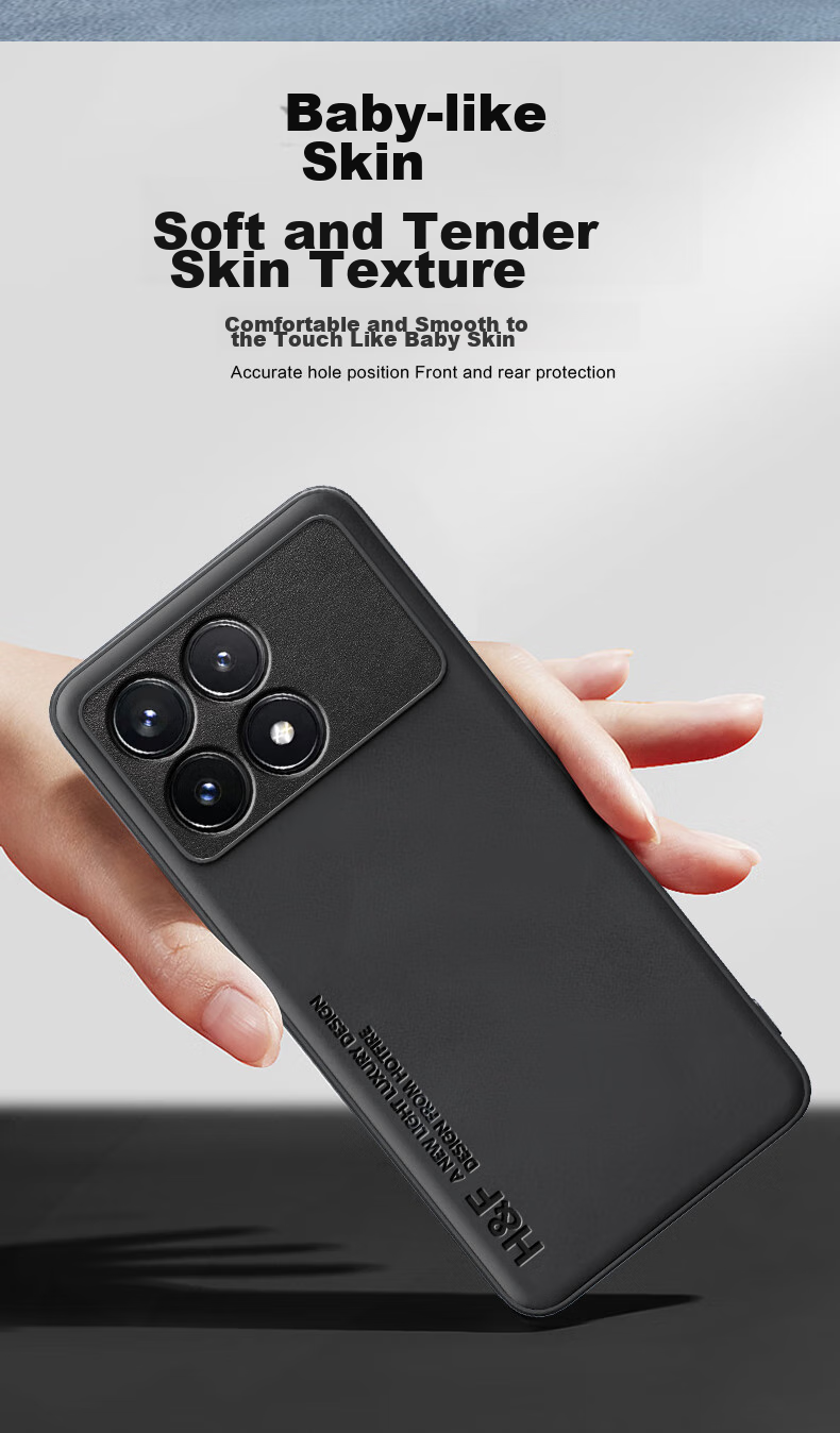 Чехол HotFire для Xiaomi Redmi K70/K70 Pro, кожаный, противоударный, простой стиль, коралловый синий