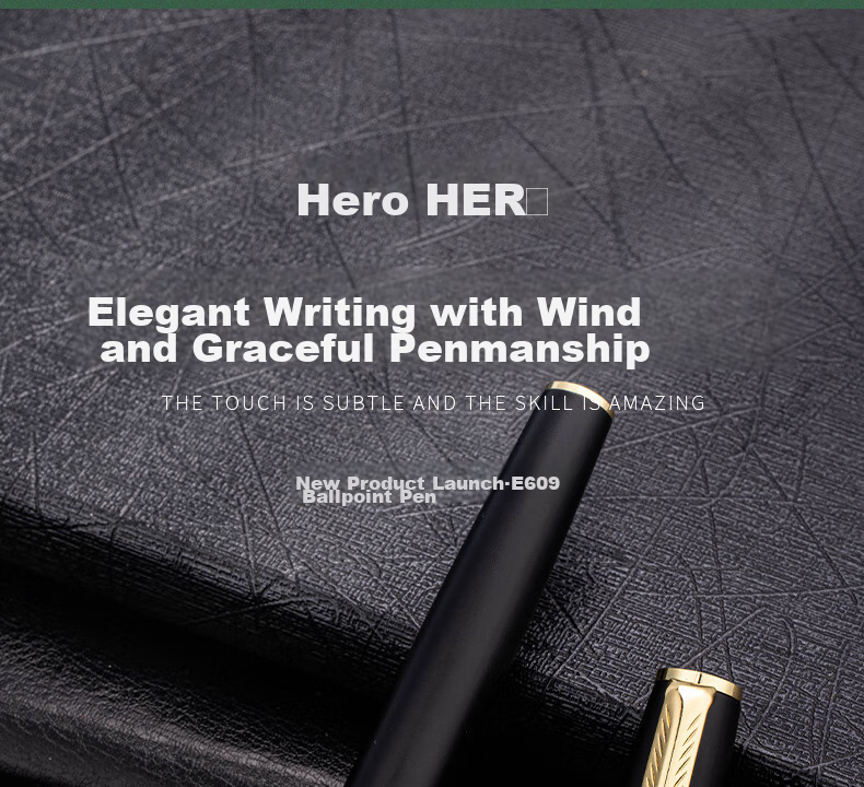 HERO Ручка шариковая E609, черная, подарочный набор