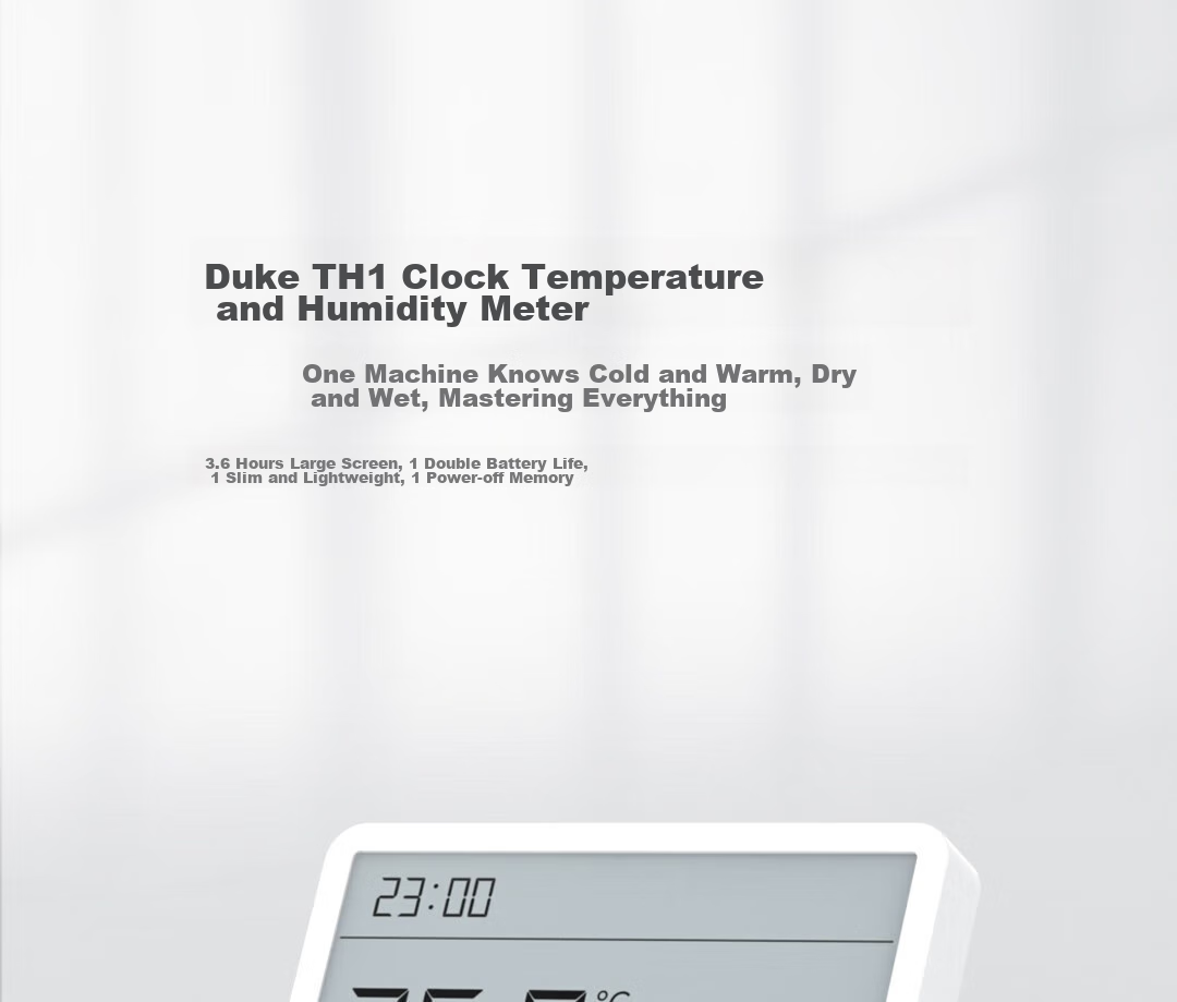 DUKA TH1 Настенные электронные часы-гигрометр, белый, с цифровым дисплеем, высокая точность