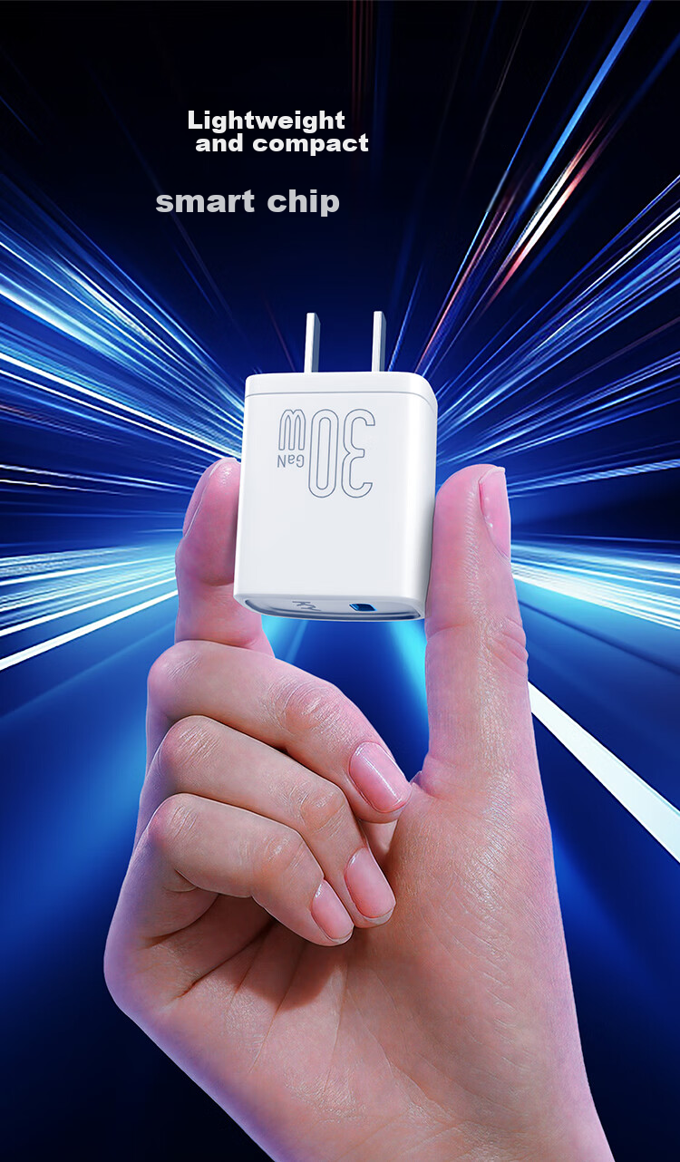 Зарядное устройство KY Kangyou GaN 30W, белый, с кабелем Type-C, для iPhone 15/16 Pro Max/Plus