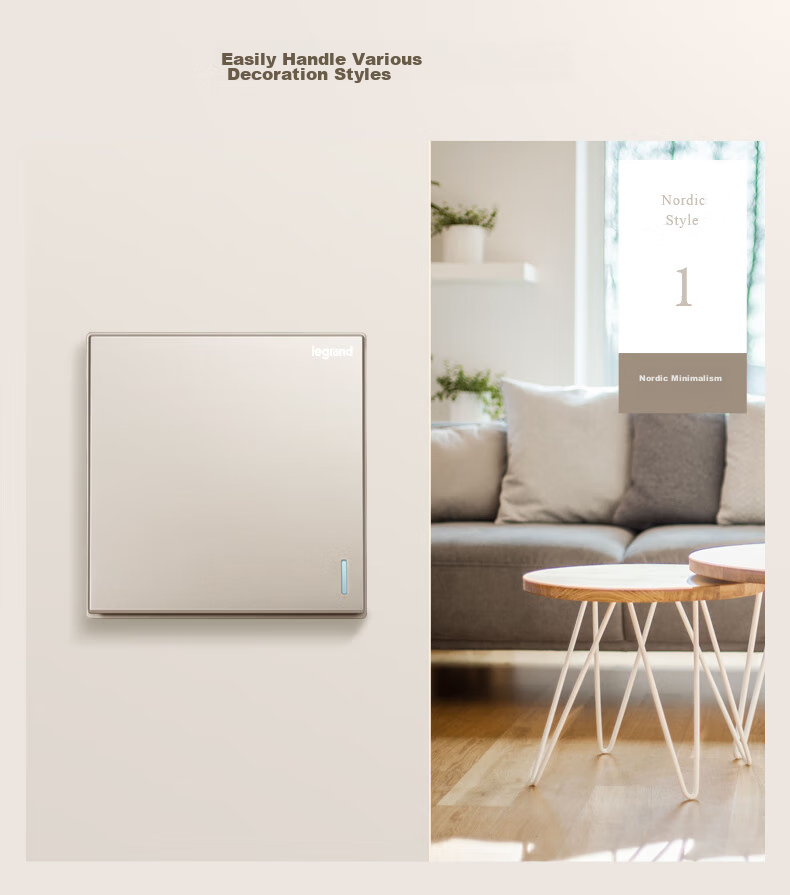 LEGRAND Накладная панель для розеток и выключателей Shidian Milan Gold, без рамки, тип 86, двойной выключатель, одинарное управление