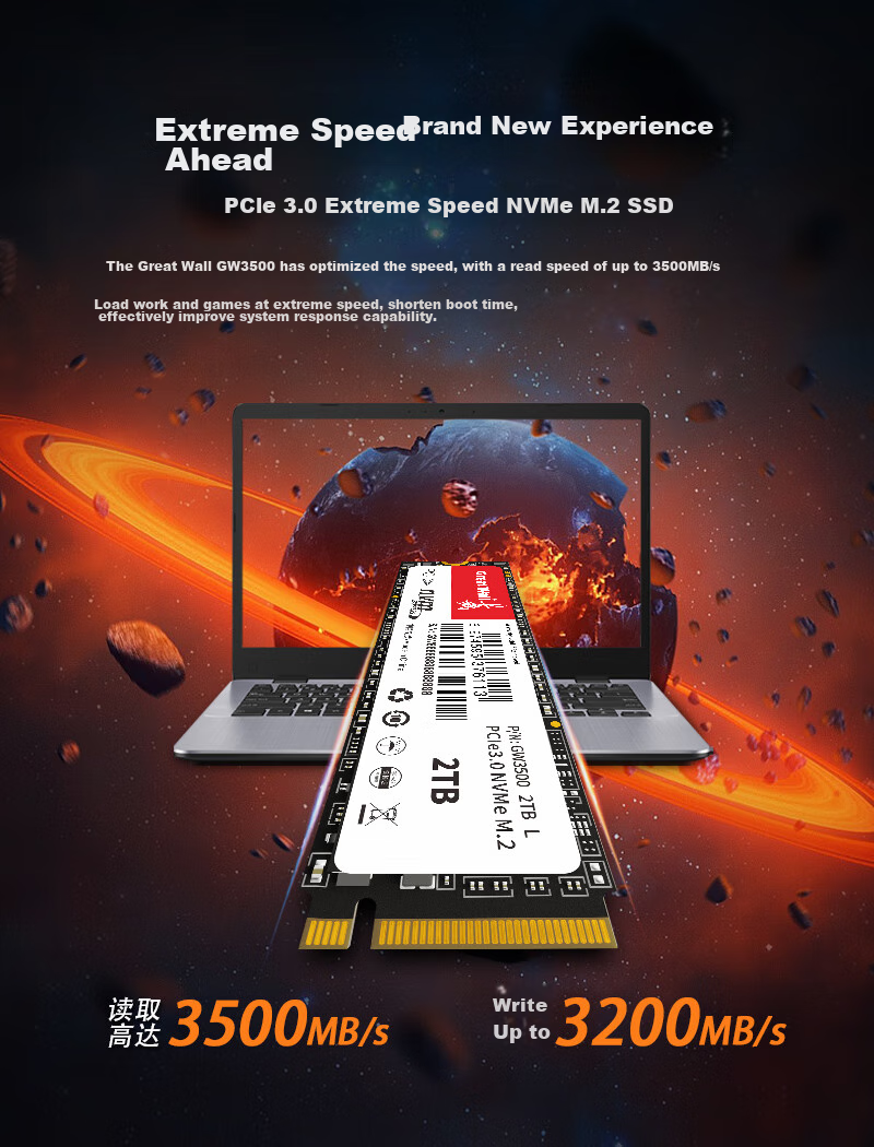 SSD накопитель Great Wall GW3500 512 ГБ M.2 NVMe PCIe 3.0 x4