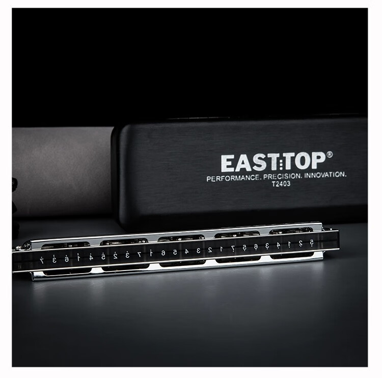 Студенческая губная гармошка EAST TOP T2403S 2.0, 24 отверстия, тональность C, для начинающих и профессионалов, серебристая