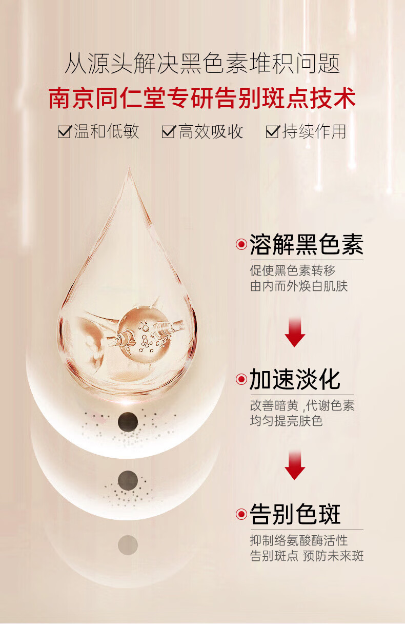 南京同仁堂美白祛斑精华液次抛熊果苷原液淡化黑色素提亮肤色1.5ml*30支