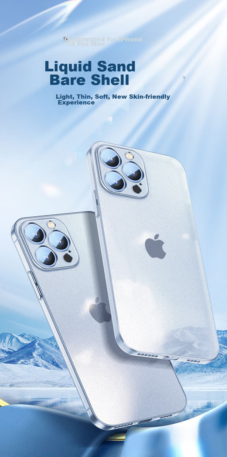 Чехол NEYAA для iPhone 14 Pro Max, ультратонкий, прозрачный, матовый, противоударный, с полной защитой камеры