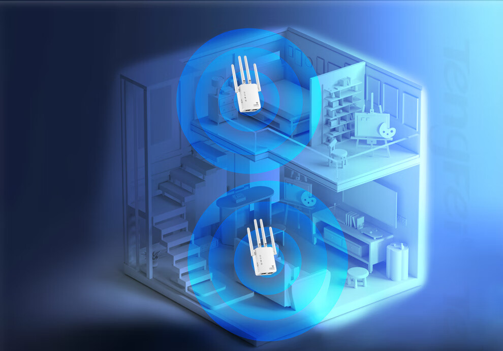 Усилитель Wi-Fi сигнала Tengfei с четырьмя антеннами, сетевой беспроводной расширитель роутера, проникающий через стены, ретранслятор 100 Мбит/с, высокоскоростная модель 300 Мбит/с