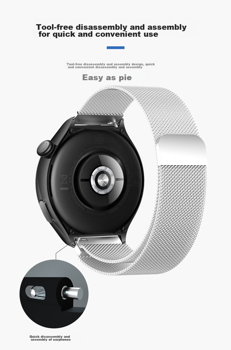 Ремешок KMaxAI Milanese Pro для Huawei Watch GT 6/5 41mm, из нержавеющей стали, золотой