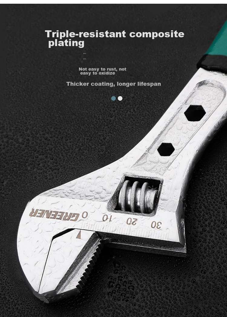 REVERSIBLE Adjustable Wrench, Multi-Purpose Household Fastener, Industrial Grade, 10-Inch Dual-Use Adjustable Wrench, 250mm
