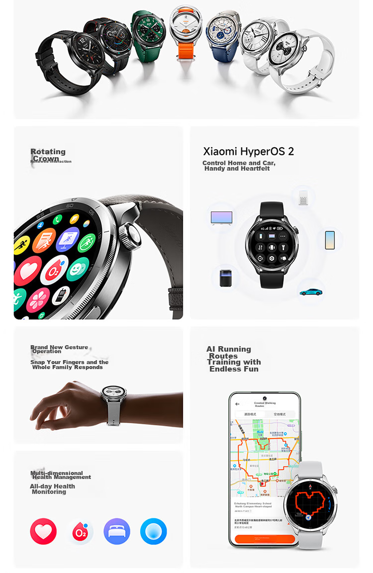 Умные часы Xiaomi Watch S4, черный, с измерением кислорода в крови и NFC