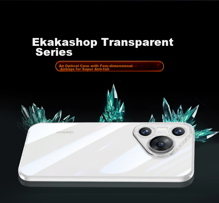 Чехол-накладка Ekakashop для Huawei Pura70, прозрачный, противоударный, ультратонкий, с защитой от падений