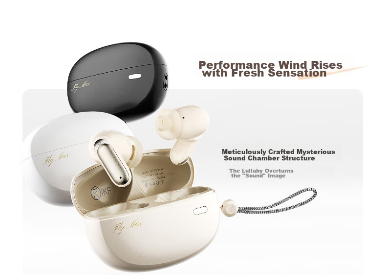 Беспроводные наушники iKF Fly Max с активным шумоподавлением, True Wireless, Bluetooth 5.4, до 30 часов работы, черный