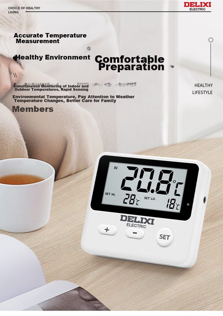 Термометр DELIXI ELECTRIC для дома, улицы, аквариума, холодильника, высокоточный цифровой дисплей для аквакультуры