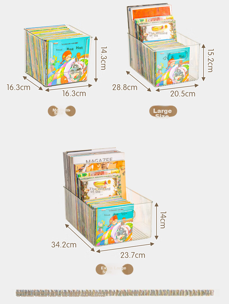 Органайзер для книг JEKO&JEKO, 3 шт., большой размер, прозрачный