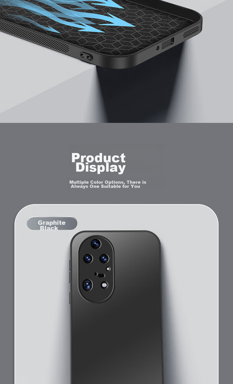 Чехол HotFire AG Frosted для Huawei P50 Pro, противоударный, анти-отпечатки, графитовый черный