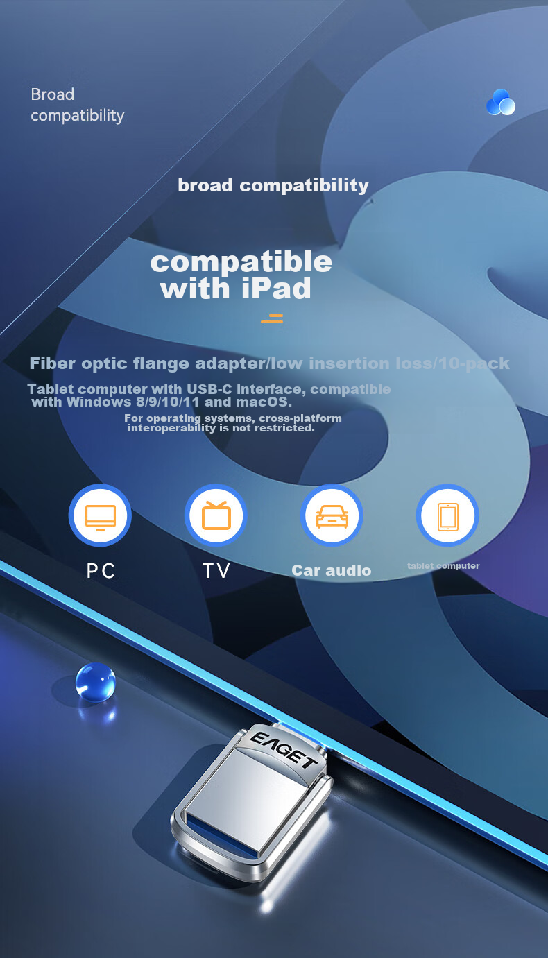 USB-флеш-накопитель EAGET CU20 Type-C USB3.2, 32 ГБ, металлический мини-накопитель для телефонов и компьютеров