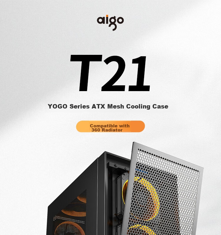 Корпус для компьютера Aigo YOGO T21 Black, ATX, черный