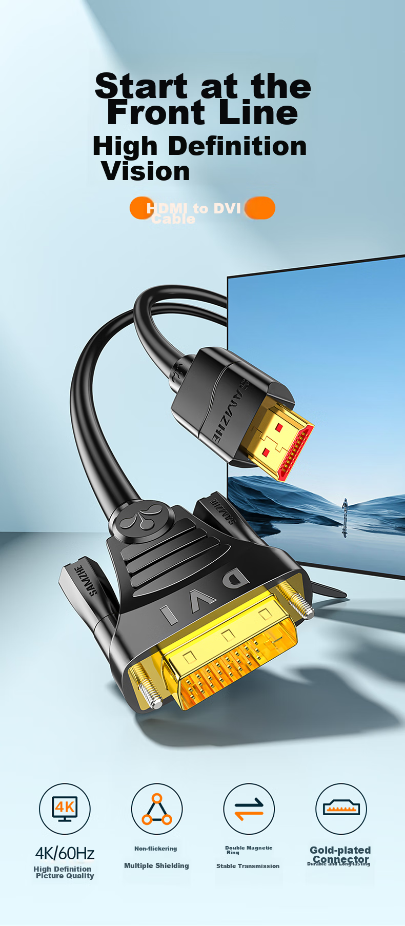 Кабель HDMI-DVI SAMZHE