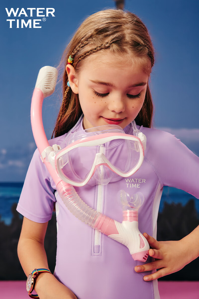 Детские очки для плавания WATERTIME, маска для дайвинга, трубка для снорклинга, комплект из трех предметов, водонепроницаемые очки для плавания