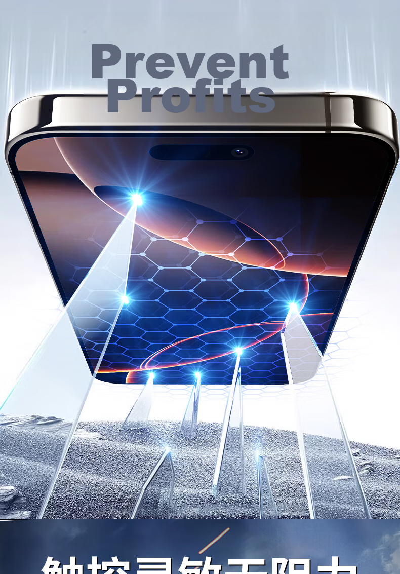 Защитное стекло LANGLING для Apple iPhone 16 Pro, полное покрытие, без черной рамки, высокой четкости, анти-отпечатки