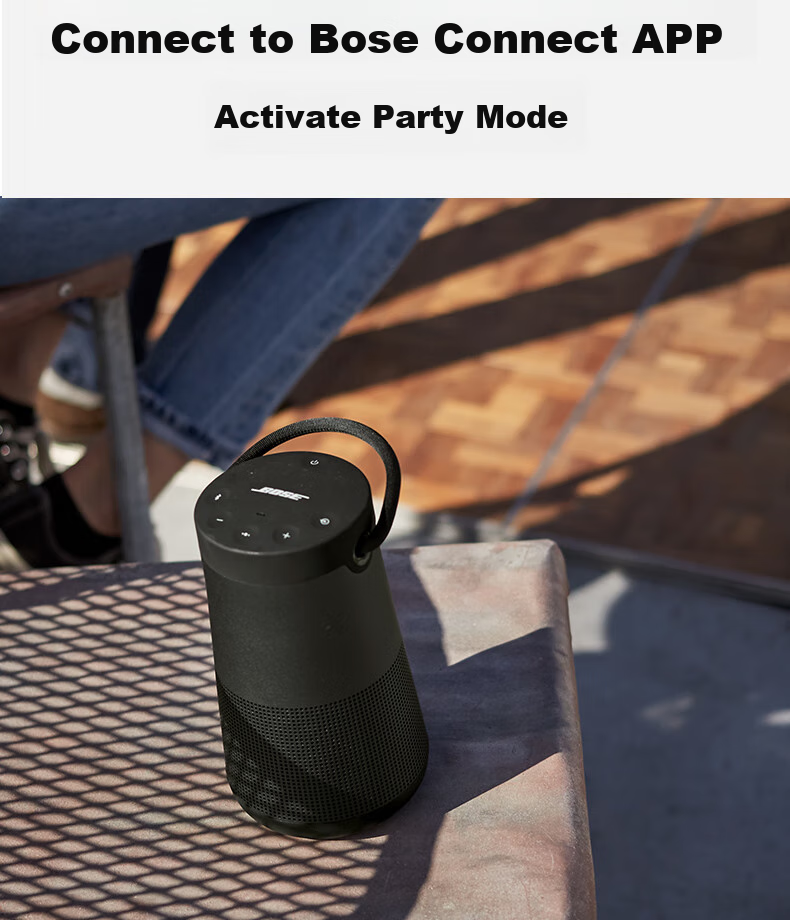 Портативная колонка BOSE SoundLink Revolve+ II, серебристая, 360-градусный звук, водонепроницаемая Bluetooth-колонка для компьютера и телефона, второе поколение