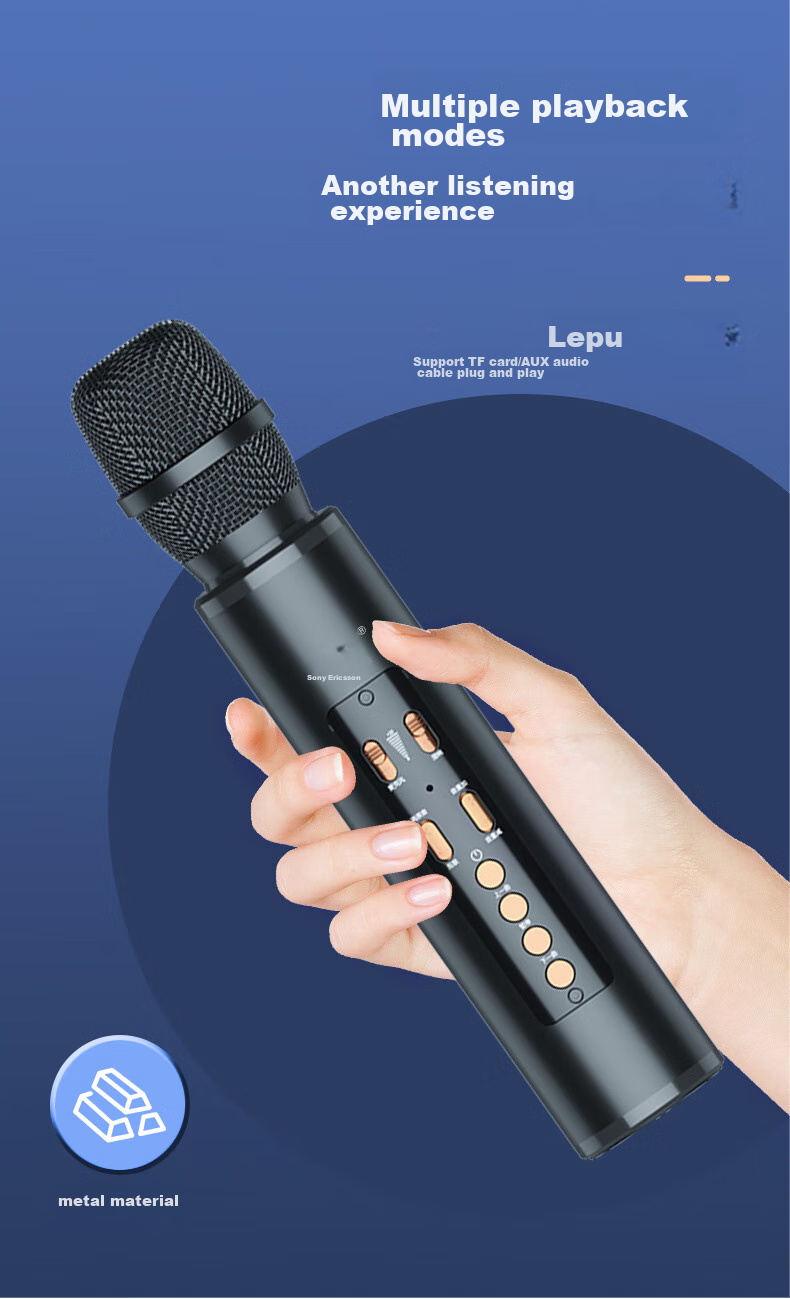 Soaiy MC67 - портативный микрофон-колонка для караоке, с Bluetooth, встроенной звуковой картой, подходит для смартфонов, планшетов и ТВ