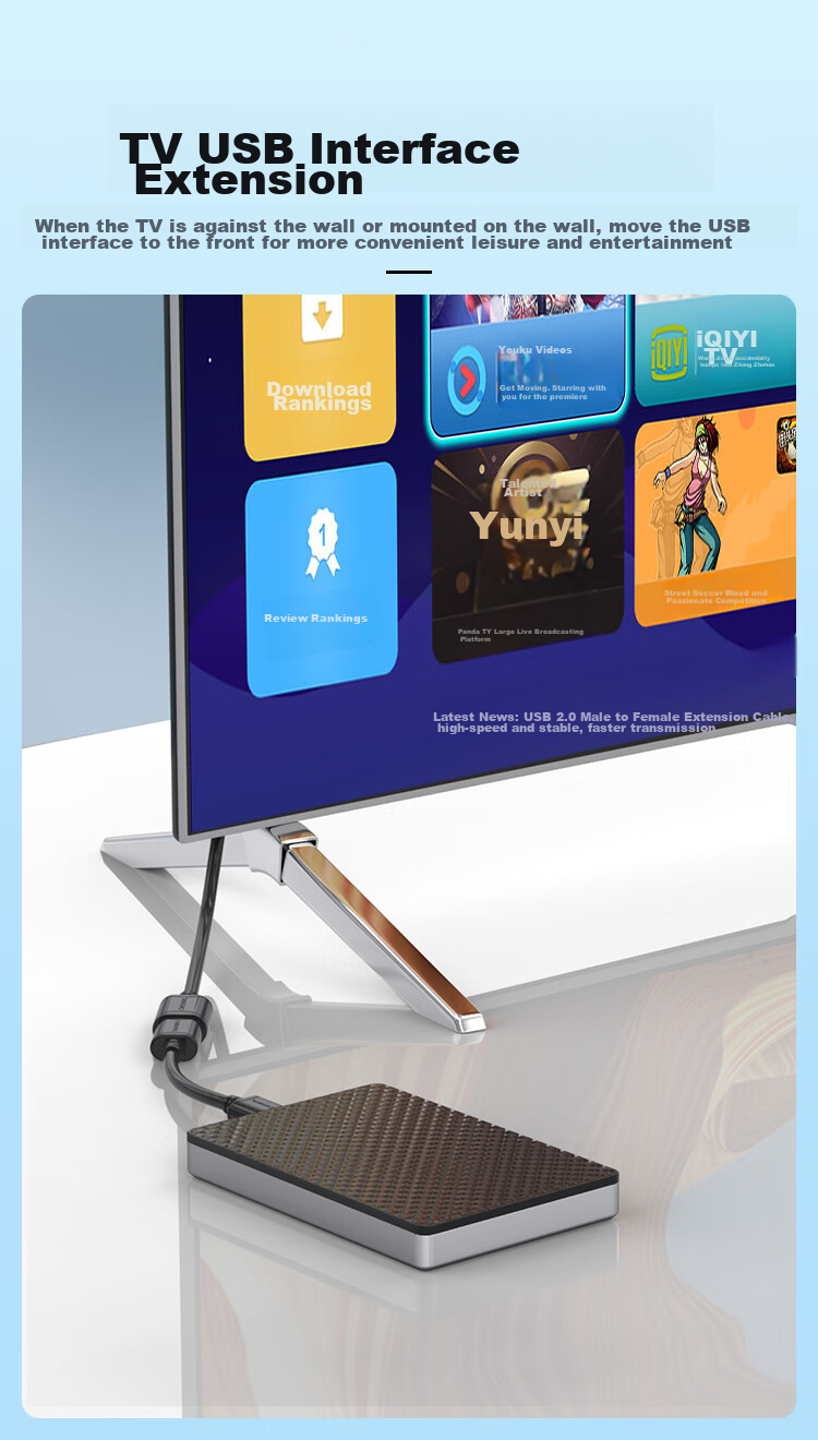 Кабель-удлинитель CHOSEAL QS5305AT5 USB 2.0, 5 метров, черный