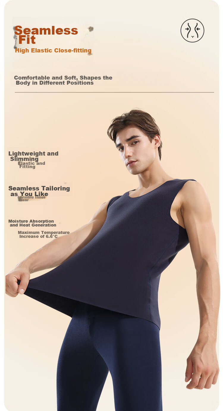 Мужская термофутболка MiiOW Polyester Modal Nylon Thermal Vest, мужское бесшовное нижнее белье с флисом, без рукавов, осень-зима