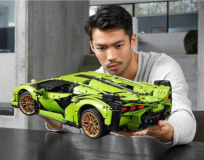 Конструктор Miaoyan Lamborghini, радиоуправляемая модель гоночного автомобиля, совместимый с Lego, игрушка для мальчиков 7-14 лет, подарок на день рождения