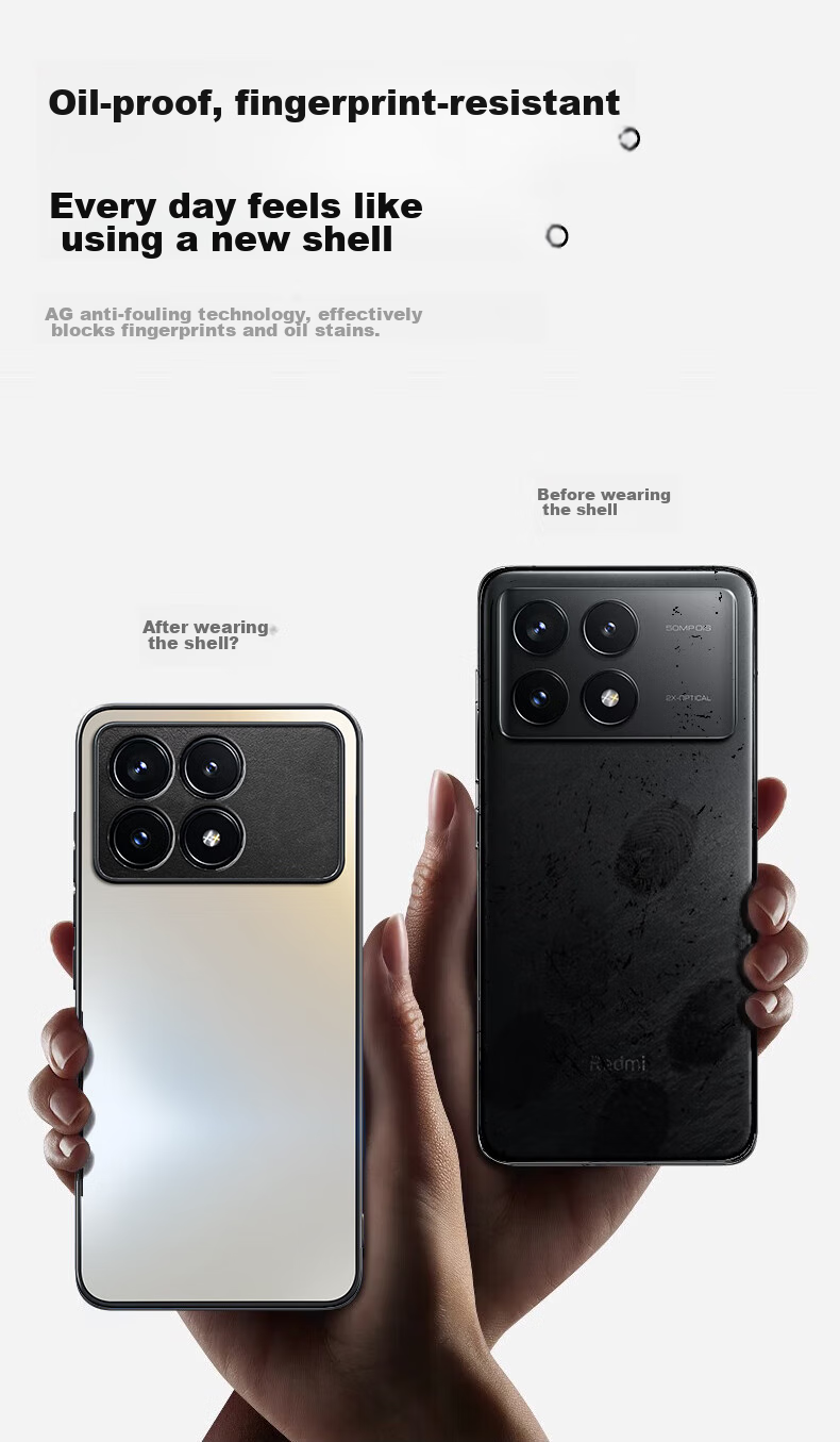 Чехол HotFire AG Frosted для Xiaomi Redmi K70E, противоударный, анти-отпечатки, графитовый черный