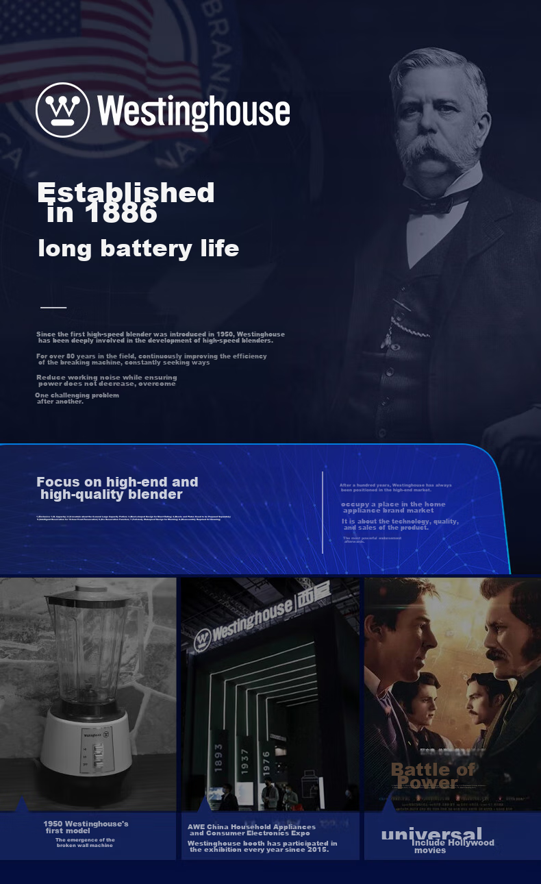 Блендер Westinghouse WPB15J7, 1.5 л, 800 Вт, тихий, с функцией подогрева и самоочистки, белый