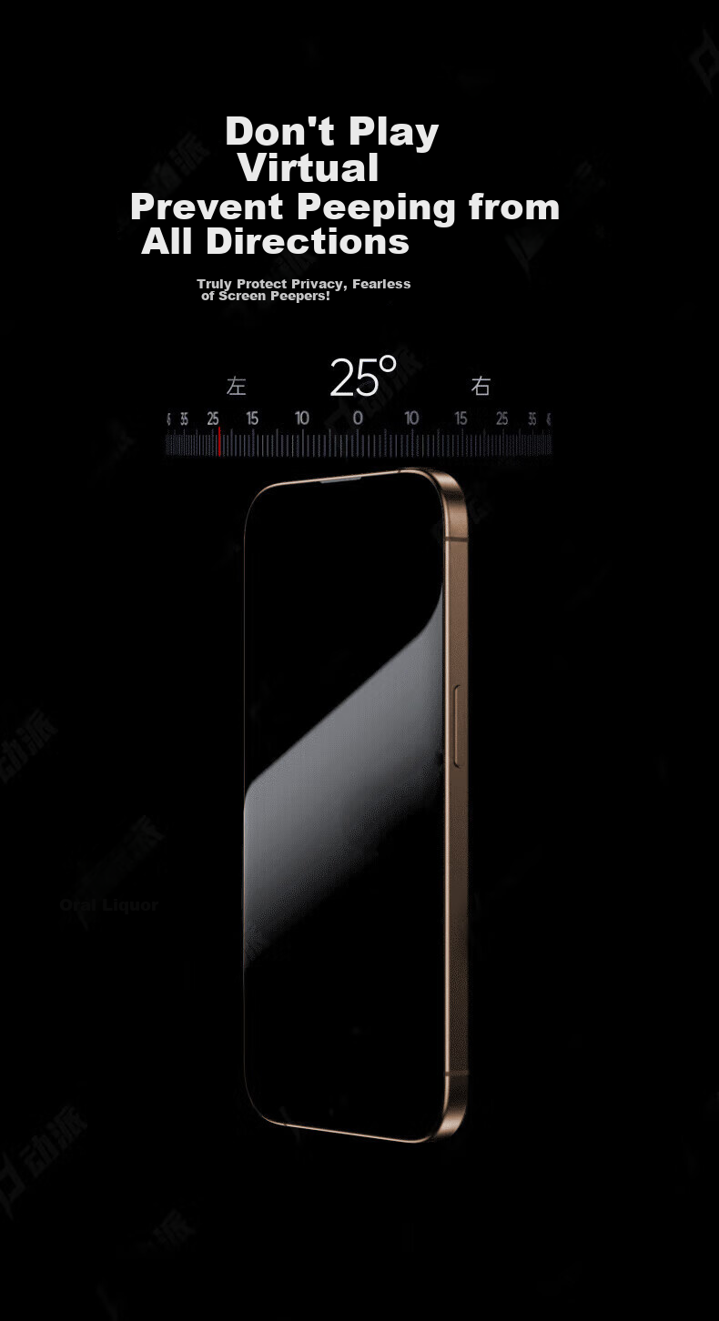 Защитное стекло DIVI для Apple iPhone 16 Pro Max, 360° защита конфиденциальности, анти-капля, анти-отпечатки пальцев, анти-подглядывание, закаленное стекло, прозрачное