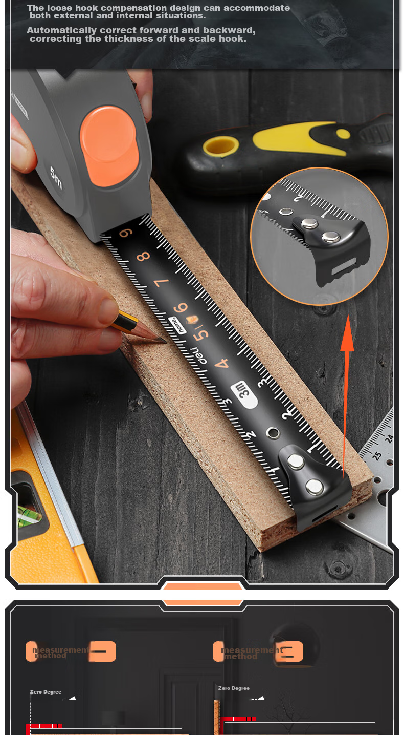 Рулетка Deli HT8519C, 5 м, стальная, с фиксатором, пространственно-серый