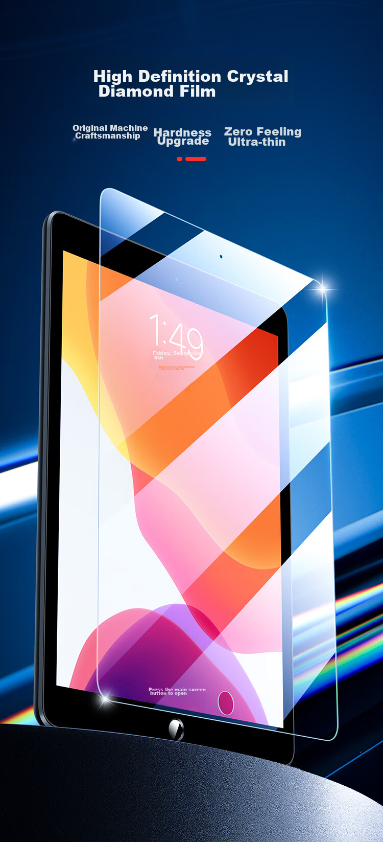 Защитная пленка BIAZE для iPad 10.2 дюйма (9/8/7 поколение), закаленное стекло, противоударная, антицарапина, HD