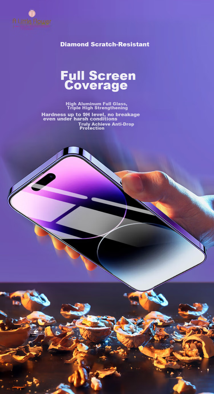 Защитное стекло ALittleFlower для iPhone 15, противоударное, антибликовое, полноэкранное, 2 шт.