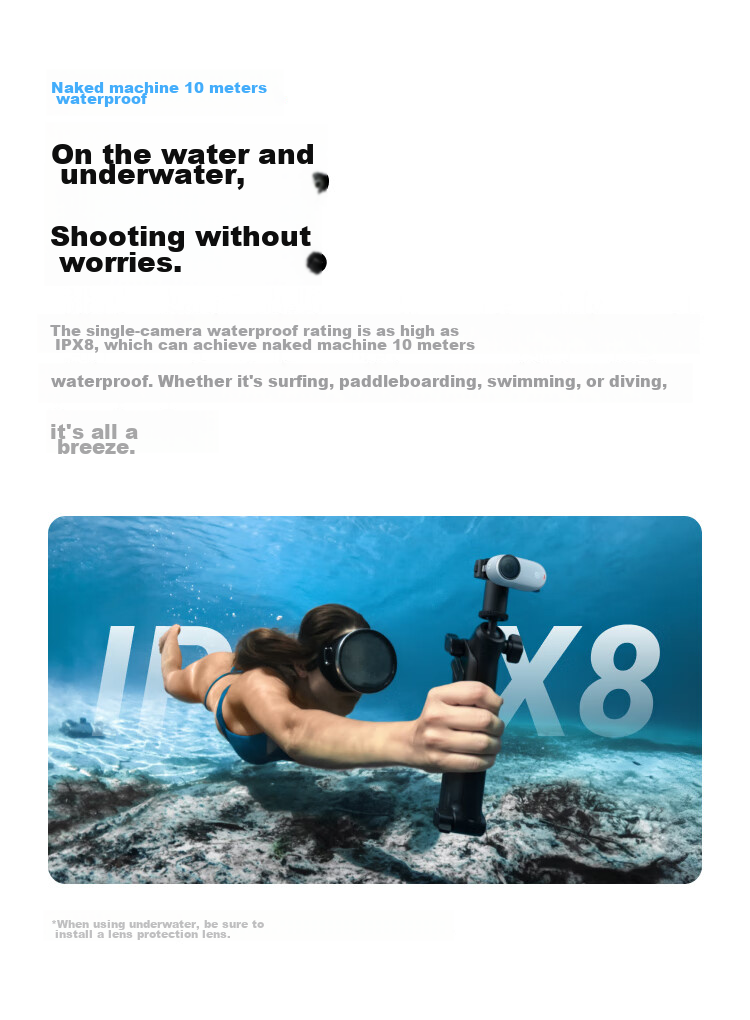 Экшн-камера Insta360 GO 3S 4K, водонепроницаемая, для влогов, спорта, 64 ГБ, Lingdongbai
