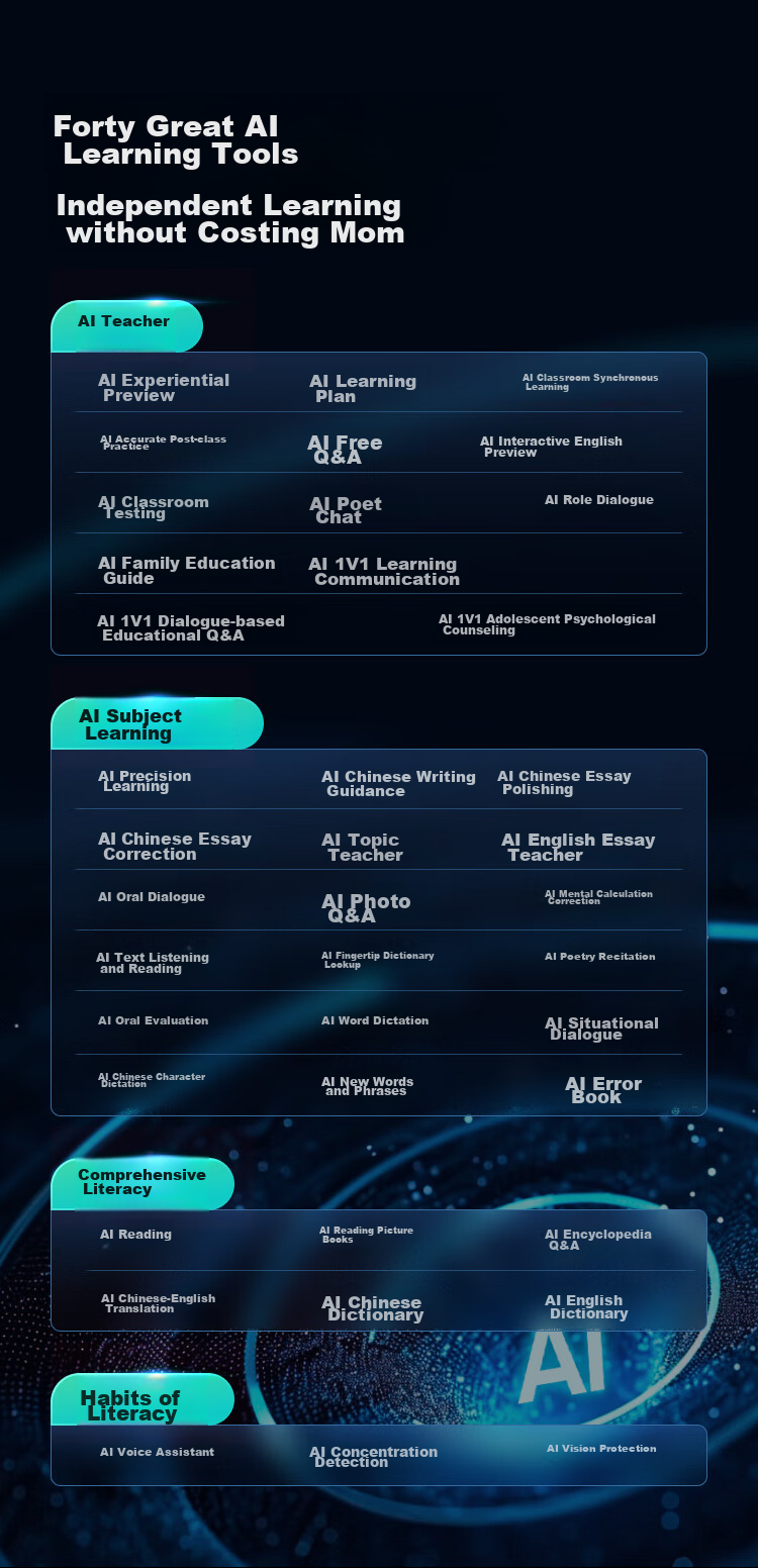 Учебный планшет Xiaodu Z30 (8+256 ГБ) с функцией ИИ-репетитора, синхронизацией с облаком Baidu, помощью с домашними заданиями, поддержкой исследований, онлайн-уроками и точным обучением.
