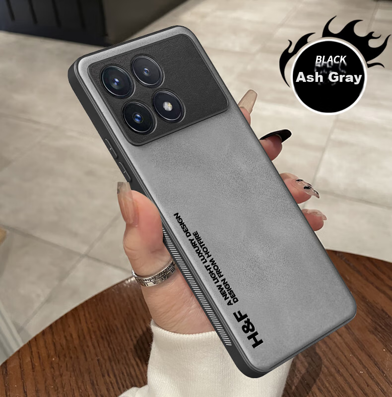 Чехол HotFire для Xiaomi Redmi K70/K70 Pro, кожаный, противоударный, простой стиль, коралловый синий